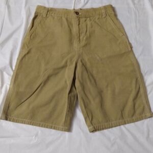 Boy's  Faded Glory Shorts, sz 14,  Tan, 100% cotton, cargo style, Pre-owned